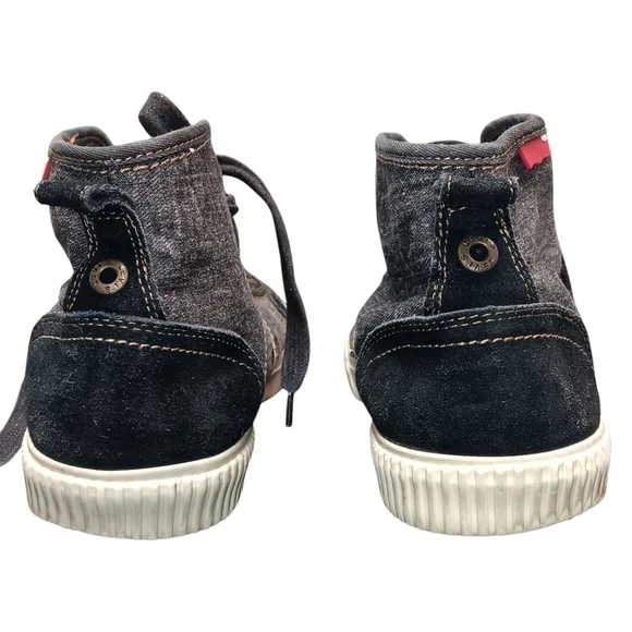Levi's Mens Hi Top Sneakers Dark Distressed Look Denim size 10.5 - Picture 3 of 6
